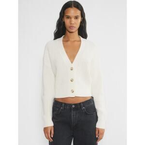 Aritzia Babaton Canberra Merino Wool Cardigan Sweater Beige Small